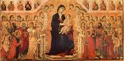 Duccio di Buoninsegna Maria and Child throning in majesty, hoofddpaneel of the Maesta, altar piece oil painting reproduction
